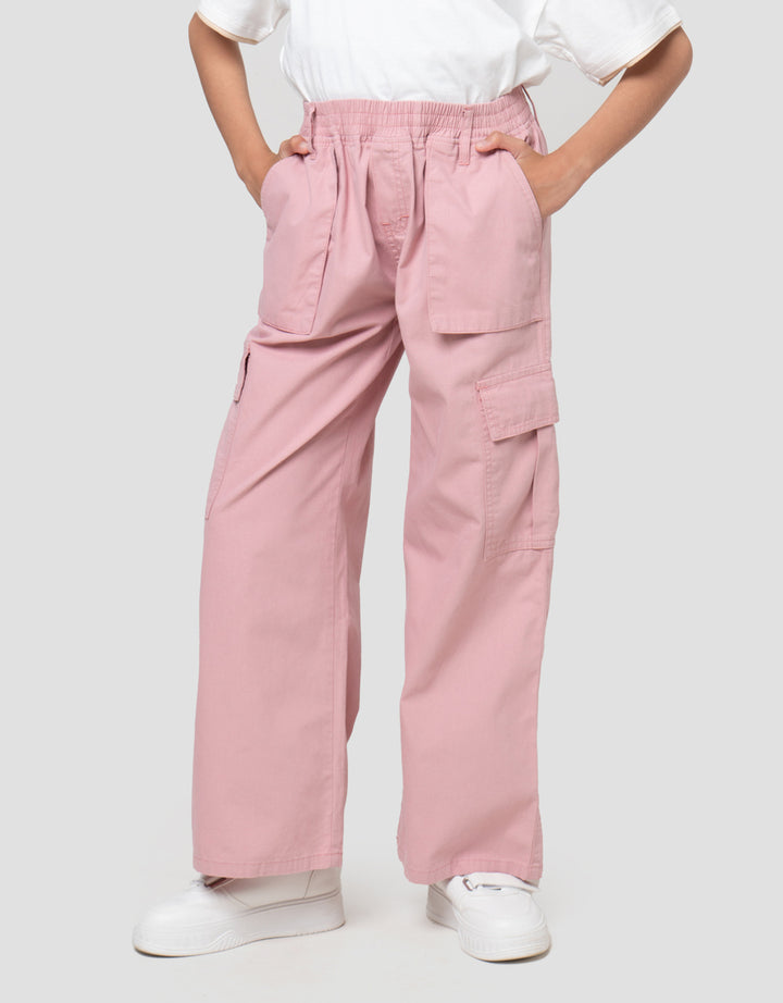 Nevada Woven Pocket Square Tempel Celana Cargo Anak Perempuan