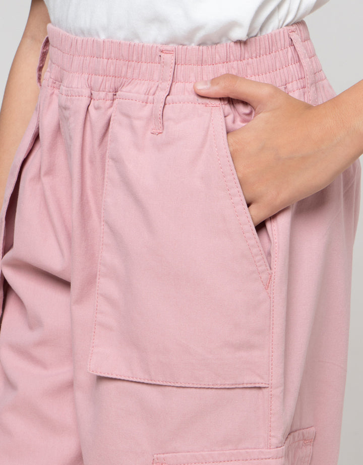 Nevada Woven Pocket Square Tempel Celana Cargo Anak Perempuan