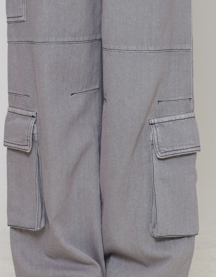 Nevada Denim Pocket Flip Cargo Washing Celana Panjang Anak Perempuan