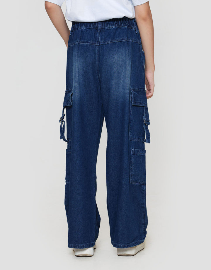 Nevada Pocket Cargo Gewer Celana Denim Anak Perempuan