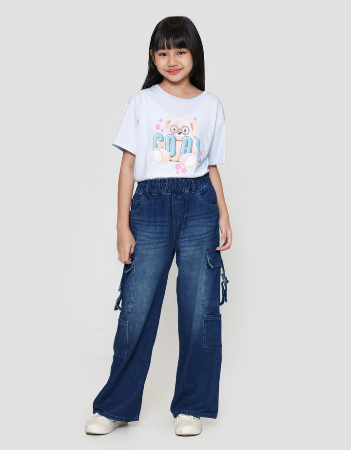 Nevada Pocket Cargo Gewer Celana Denim Anak Perempuan