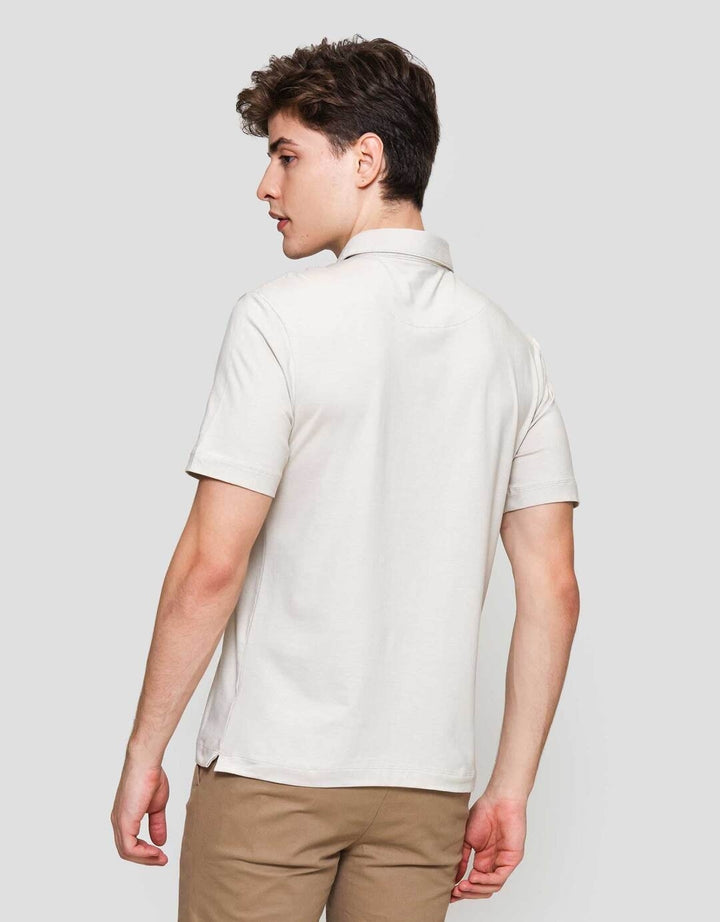 Cole Fancy Solid Jersey Spandex Kaos Polo Pria