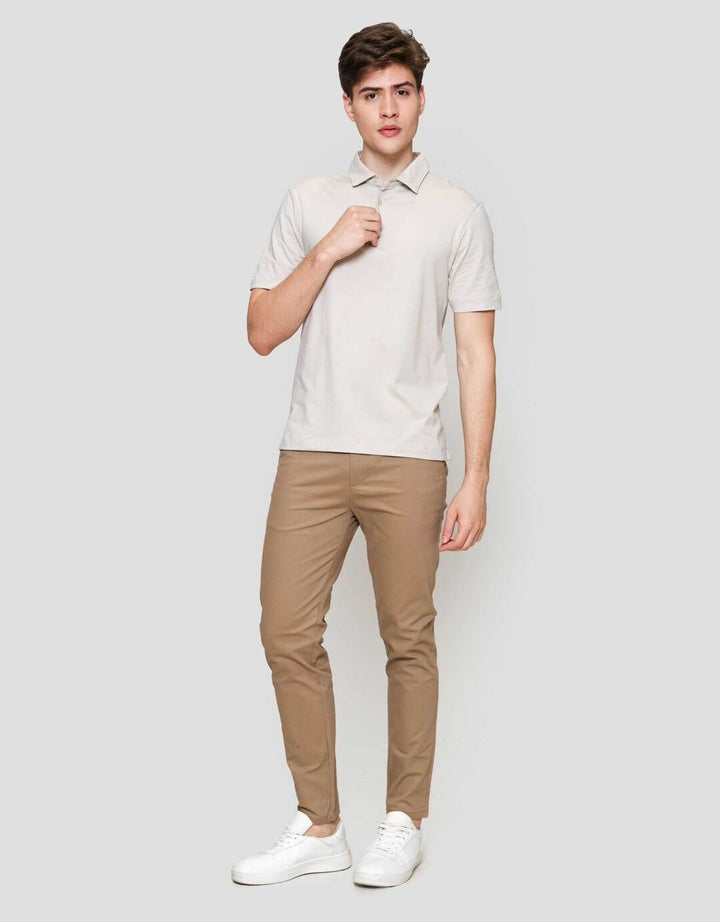 Cole Fancy Solid Jersey Spandex Kaos Polo Pria