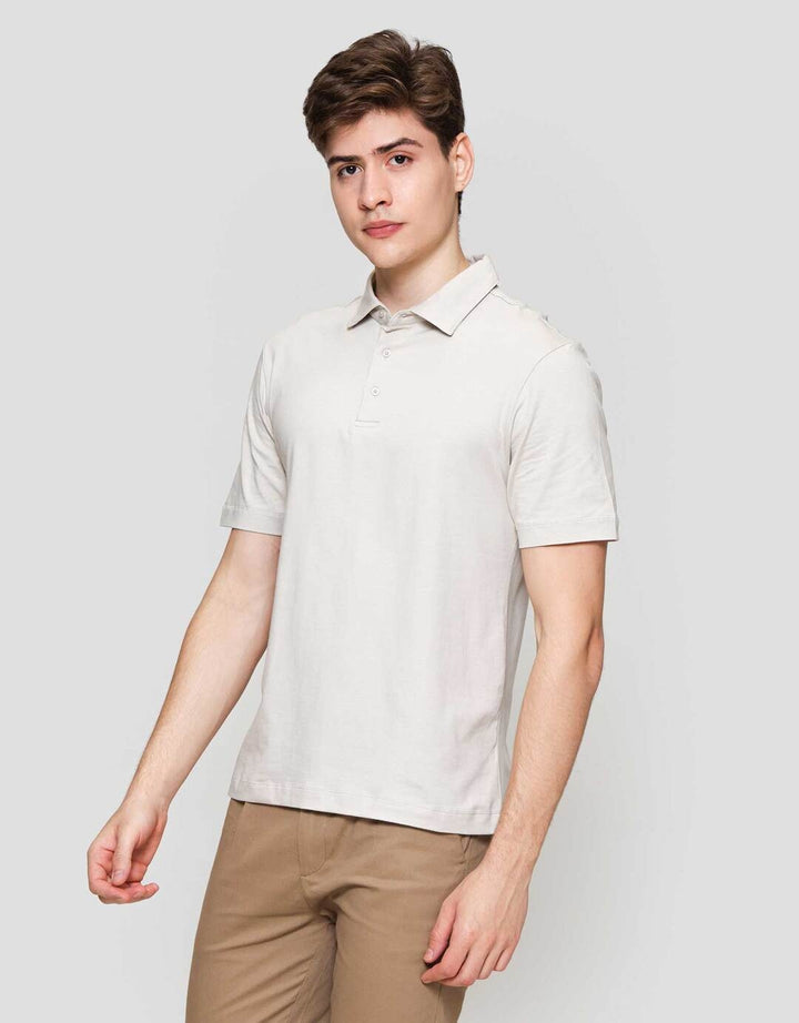 Cole Fancy Solid Jersey Spandex Kaos Polo Pria