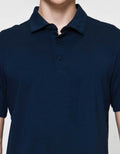 Cole Fancy Solid Jersey Spandex Kaos Polo Pria