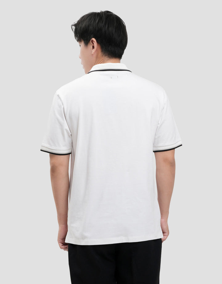 Cole Fancy Solid Jersey Spandex Collar Lis Kaos Polo Pria