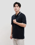 Cole Fancy Solid Jersey Spandex Collar Lis Kaos Polo Pria