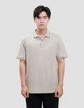 Cole Fancy Solid Jersey Spandex Collar Lis Kaos Polo Pria