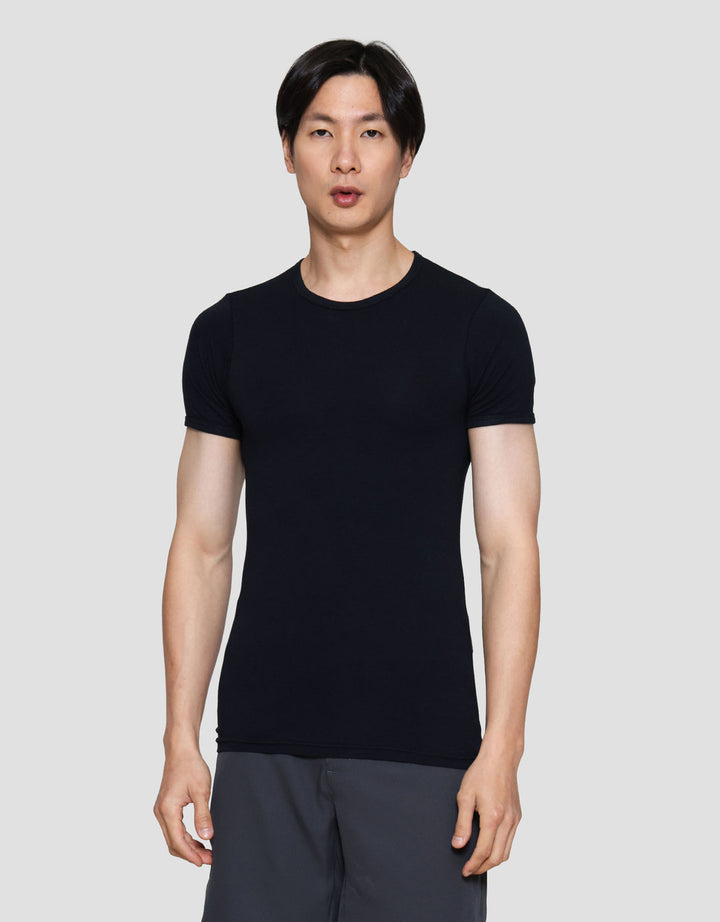 Cole Round Neck Bamboo Solid Kaos Pria