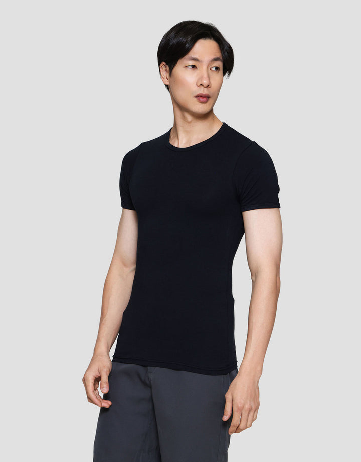 Cole Round Neck Bamboo Solid Kaos Pria