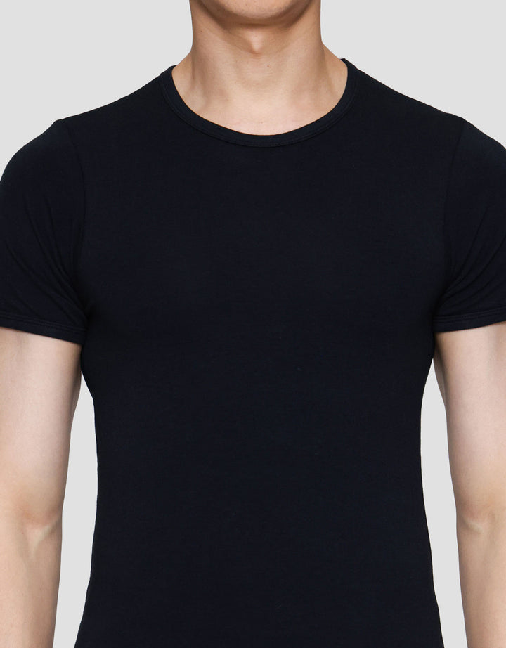 Cole Round Neck Bamboo Solid Kaos Pria