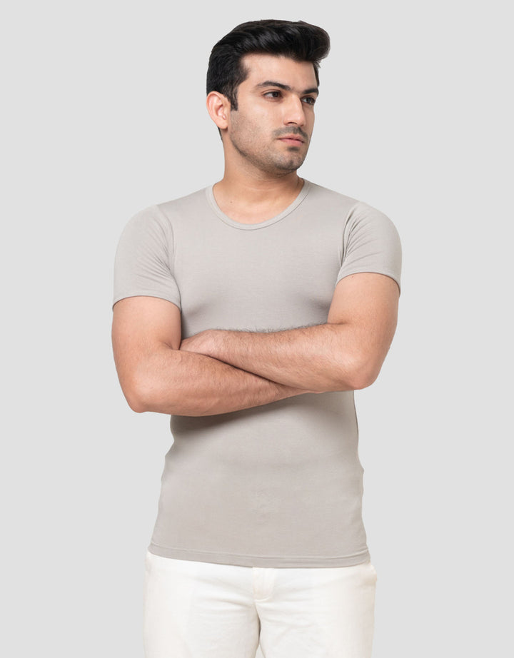 Cole Round Neck Bamboo Solid Kaos Pria