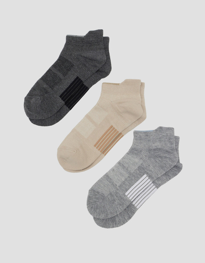 Cole 3Pk Ankle Sport Compression Kaus Kaki Pria