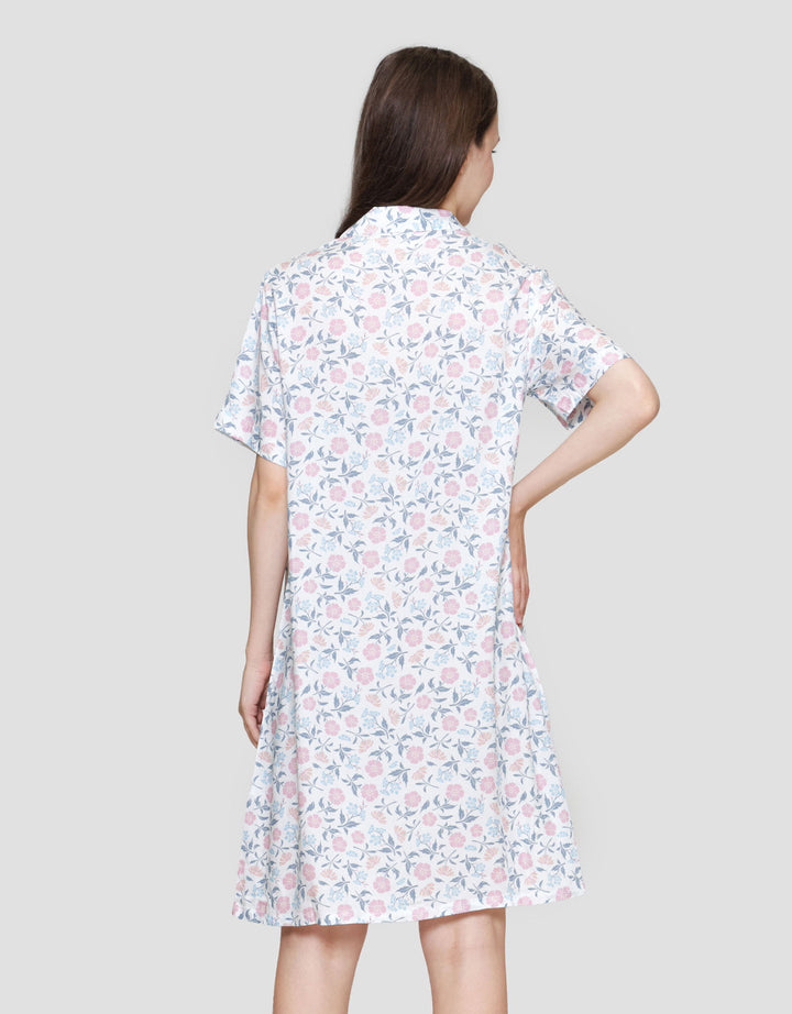 St. Yves Printed Sweet Flower Midi Dress Wanita