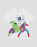 Marvel Avenger Hulk Capt Amrik Logo Flocking Kaos Anak Laki-laki