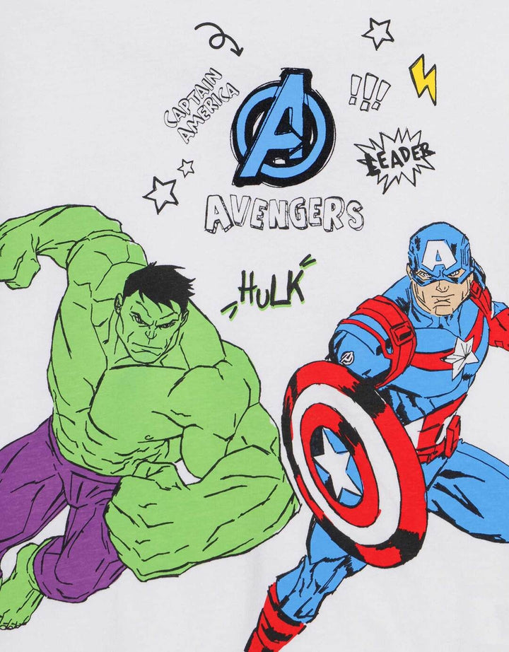 Marvel Avenger Hulk Capt Amrik Logo Flocking Kaos Anak Laki-laki