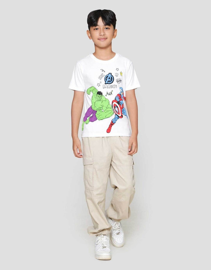 Marvel Avenger Hulk Capt Amrik Logo Flocking Kaos Anak Laki-laki