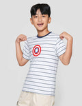 Marvel Avenger Capt Amrik Stripe Chennile Kaos Anak Laki-laki
