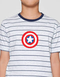 Marvel Avenger Capt Amrik Stripe Chennile Kaos Anak Laki-laki
