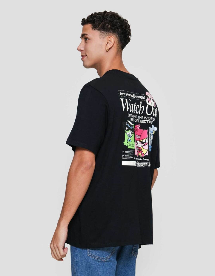 Aos Wb Theme Power Puff Watchout Kaos Lengan Pendek Pria