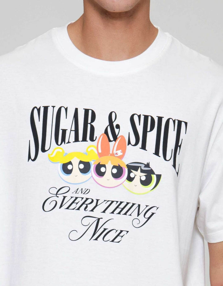 Aos Wb Theme Power Puff Sugar Kaos Lengan Pendek Pria