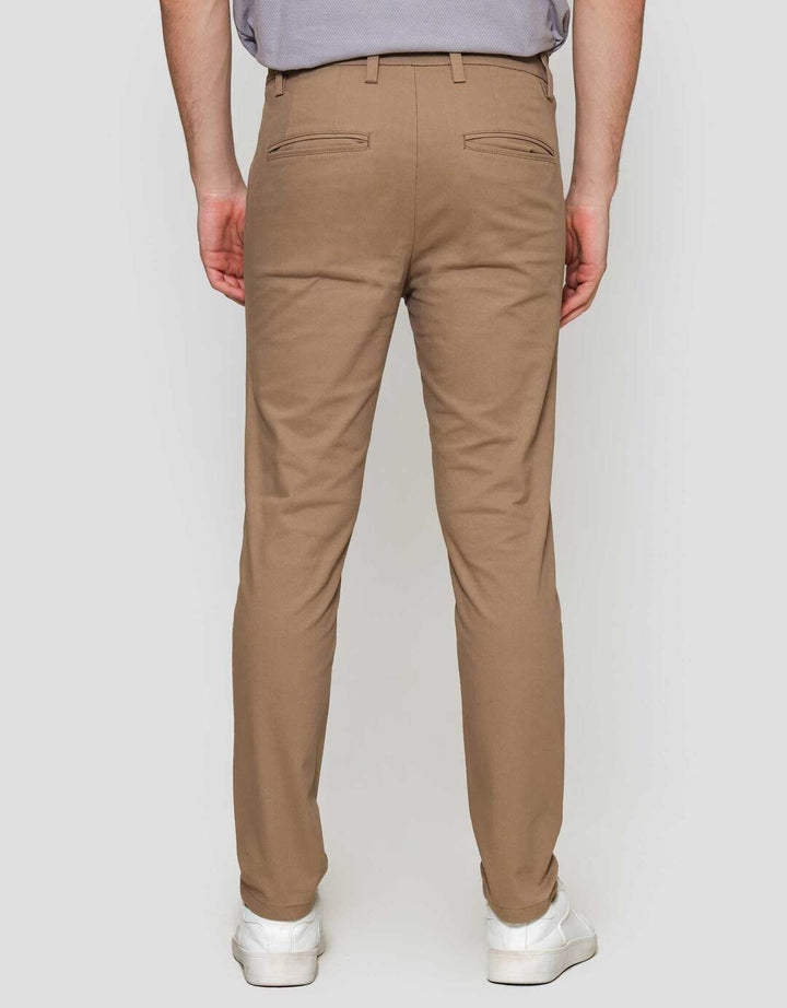 Cole Woven Slim Pleated Twill Celana Panjang Pria