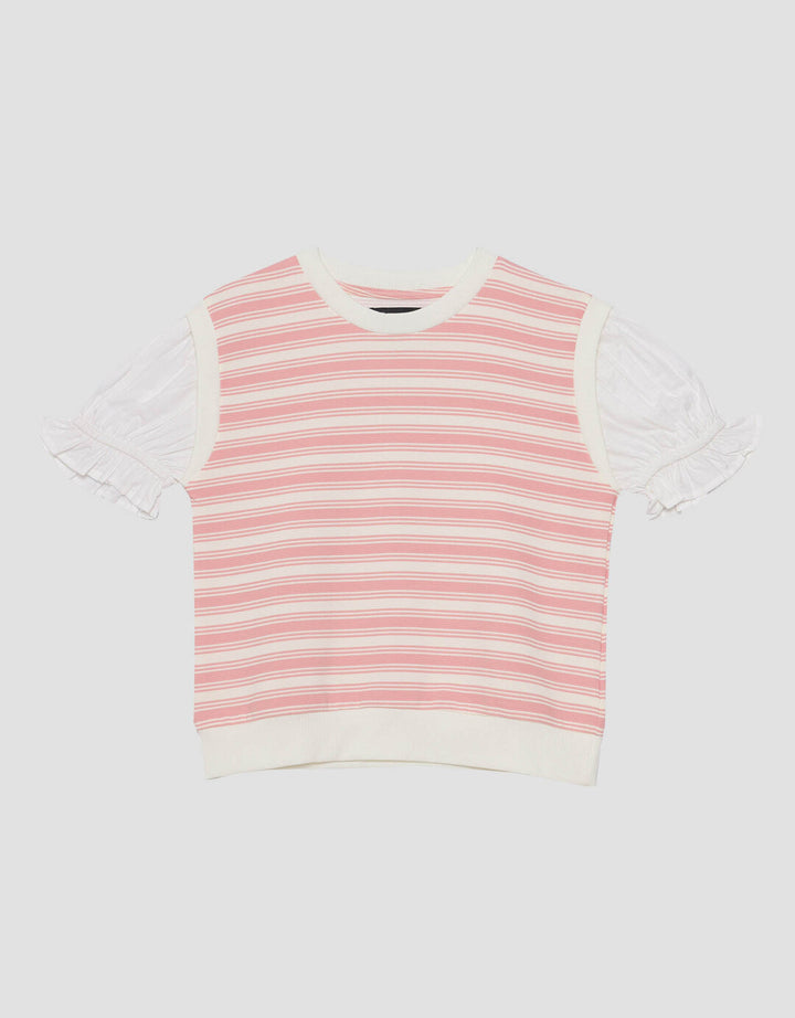 Nevada Garis 3 Komb Woven Kaos Anak Perempuan