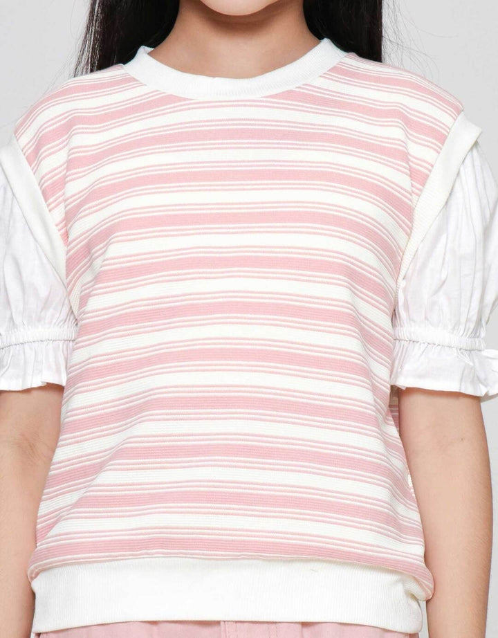 Nevada Garis 3 Komb Woven Kaos Anak Perempuan