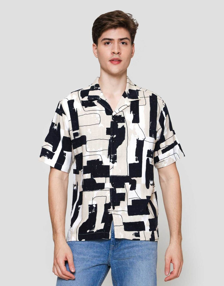 Cole Texture Kemeja Lengan Pendek Pria