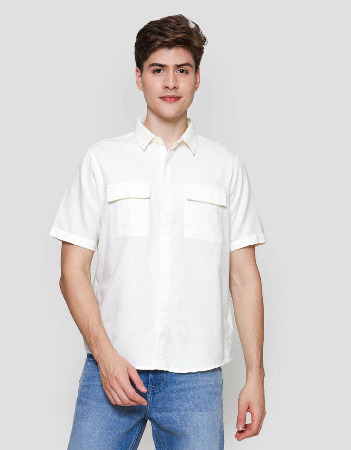 Cole Twill Double Pocket Kemeja Lengan Pendek Pria