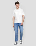 Cole Twill Double Pocket Kemeja Lengan Pendek Pria