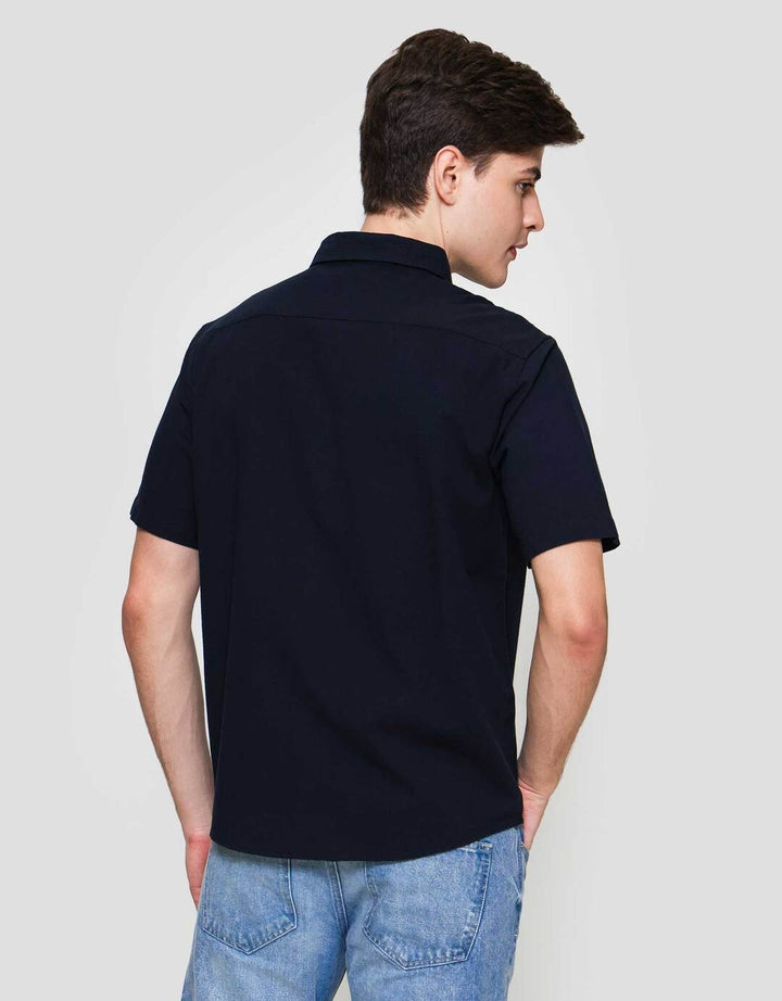 Cole Twill Double Pocket Kemeja Lengan Pendek Pria