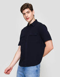 Cole Twill Double Pocket Kemeja Lengan Pendek Pria