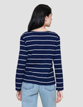 Connexion Boatneck Stripe Kaos Wanita