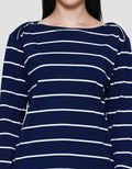 Connexion Boatneck Stripe Kaos Wanita