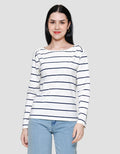 Connexion Boatneck Stripe Kaos Wanita
