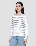 Connexion Boatneck Stripe Kaos Wanita