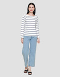 Connexion Boatneck Stripe Kaos Wanita
