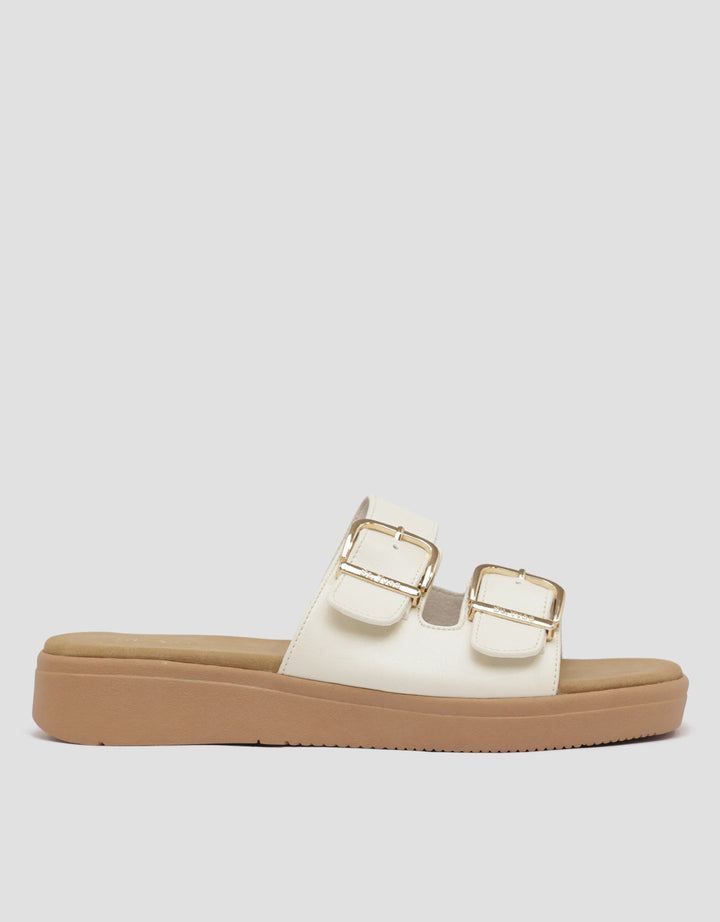 St. Yves Two Buckle Sandal Slipper Wanita