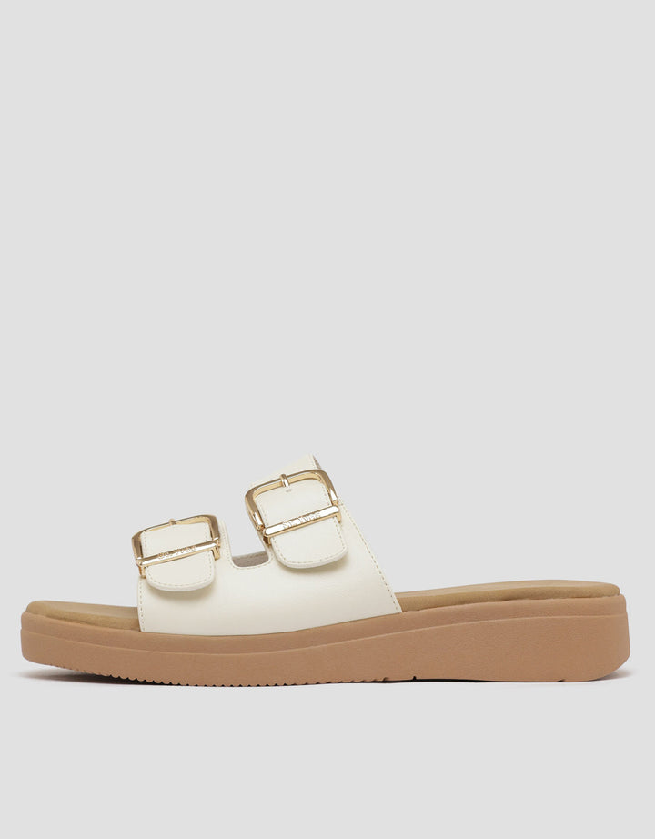 St. Yves Two Buckle Sandal Slipper Wanita