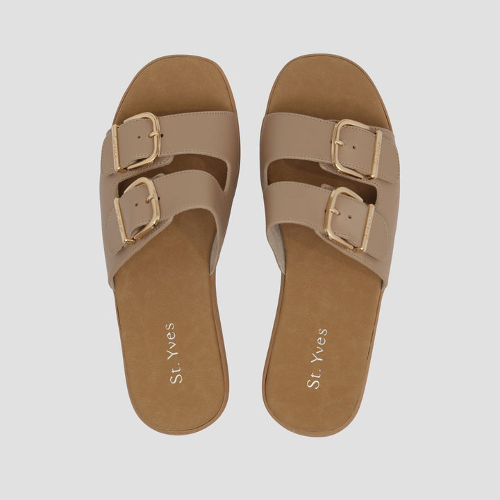 St. Yves Two Buckle Sandal Slipper Wanita
