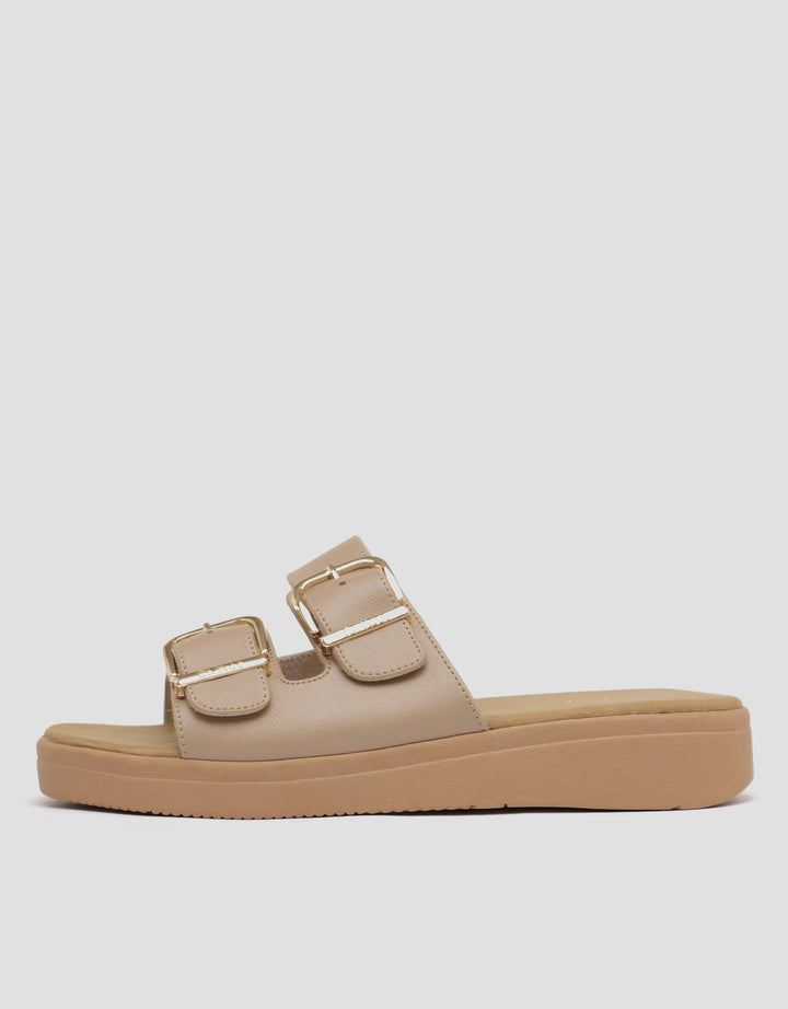 St. Yves Two Buckle Sandal Slipper Wanita