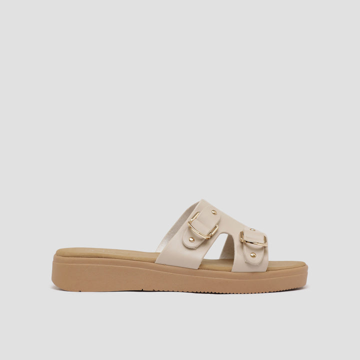 St. Yves Buckles Sandal Slipper Wanita