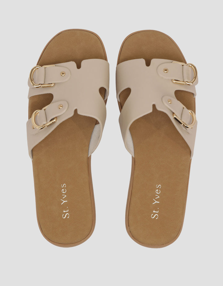St. Yves Buckles Sandal Slipper Wanita