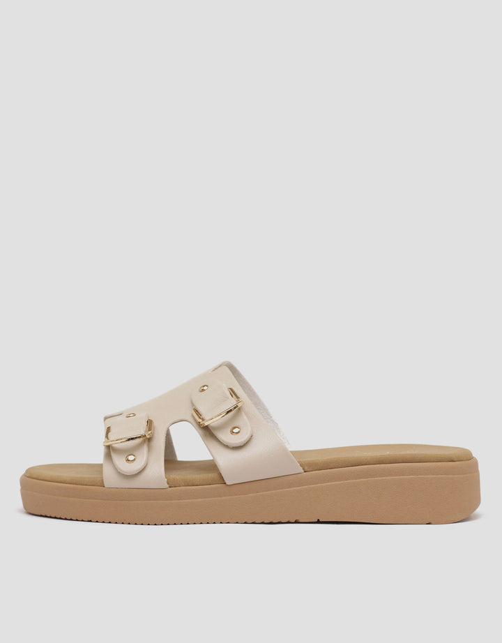 St. Yves Buckles Sandal Slipper Wanita