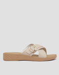 St. Yves Buckle Sandal Slipper Wanita