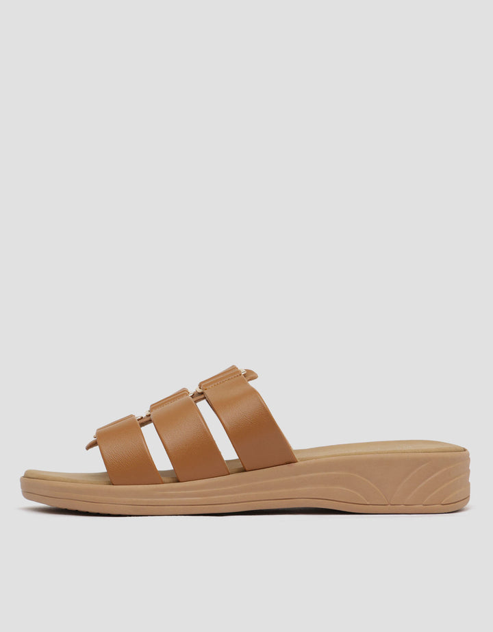 St. Yves Elegan Buckle Sandal Slipper Wanita