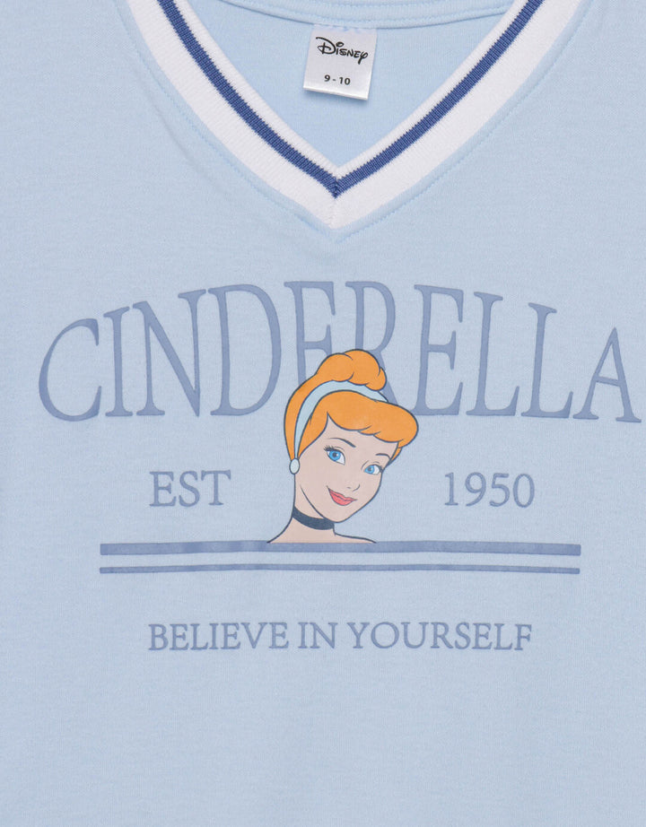 Disney Cinderella V-Neck Rib Kaos Anak Perempuan