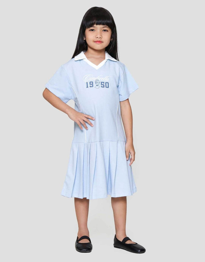 Disney Cinderella Collar Ribbed Dress Anak Perempuan