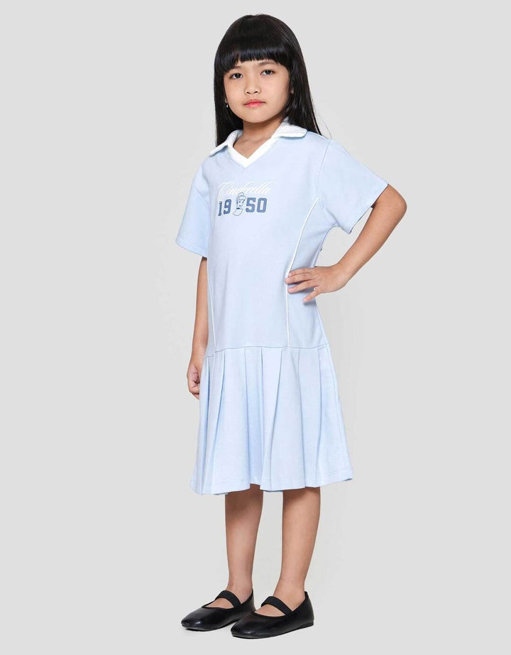 Disney Cinderella Collar Ribbed Dress Anak Perempuan